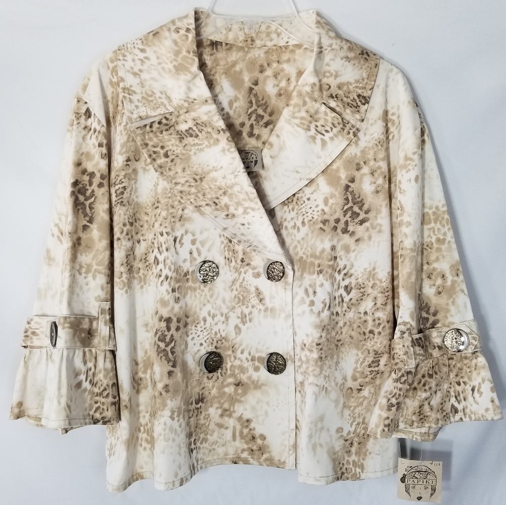 NWT Papike People Animal Print 3/4 Blazer (Size L)